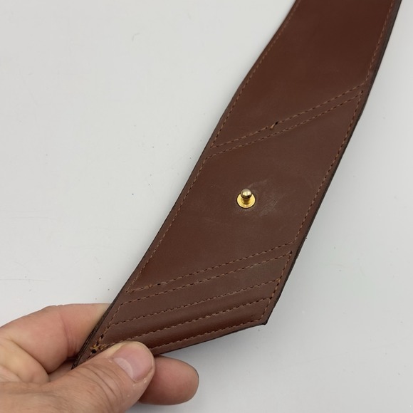 Vtg 80s 90s Conte Andreani Italian Brown Leather Statement Belt 90/36 - Picture 7 of 8